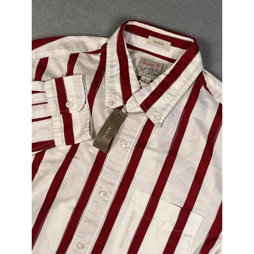 J Crew The Broken In Oxford ButtonShirt Small L/S Multi StripedOrganic Cotton - Picture 1 of 9